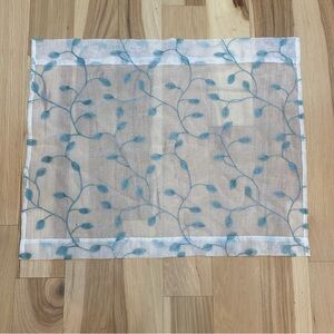 Green and white floral sheer curtain w/ leaf design cottagecore fairycore boho